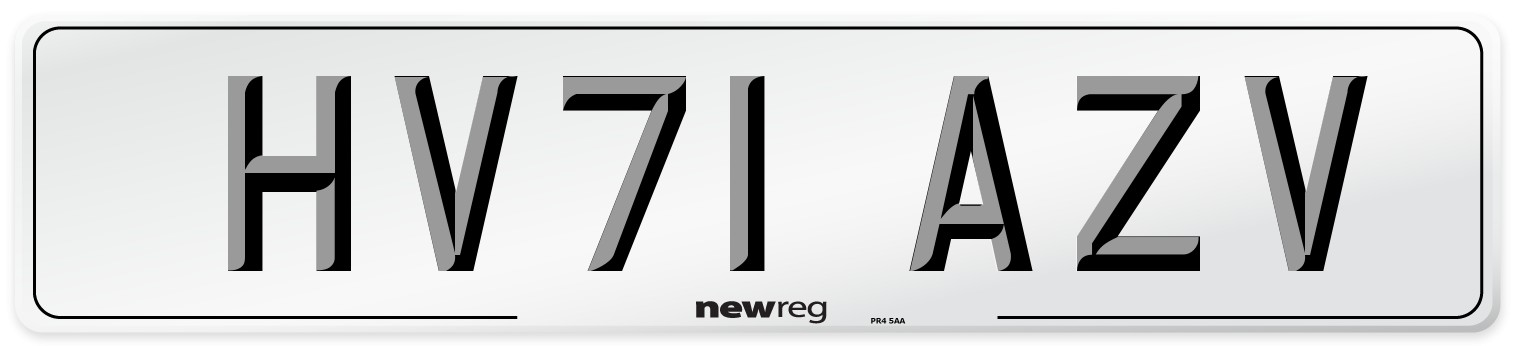 HV71 AZV Number Plate from New Reg